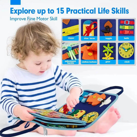  Sensory Montessori Busy Board for Toddlers Travel Edition 1-4 Years Fine Motor Skills -  ToylandEU™
