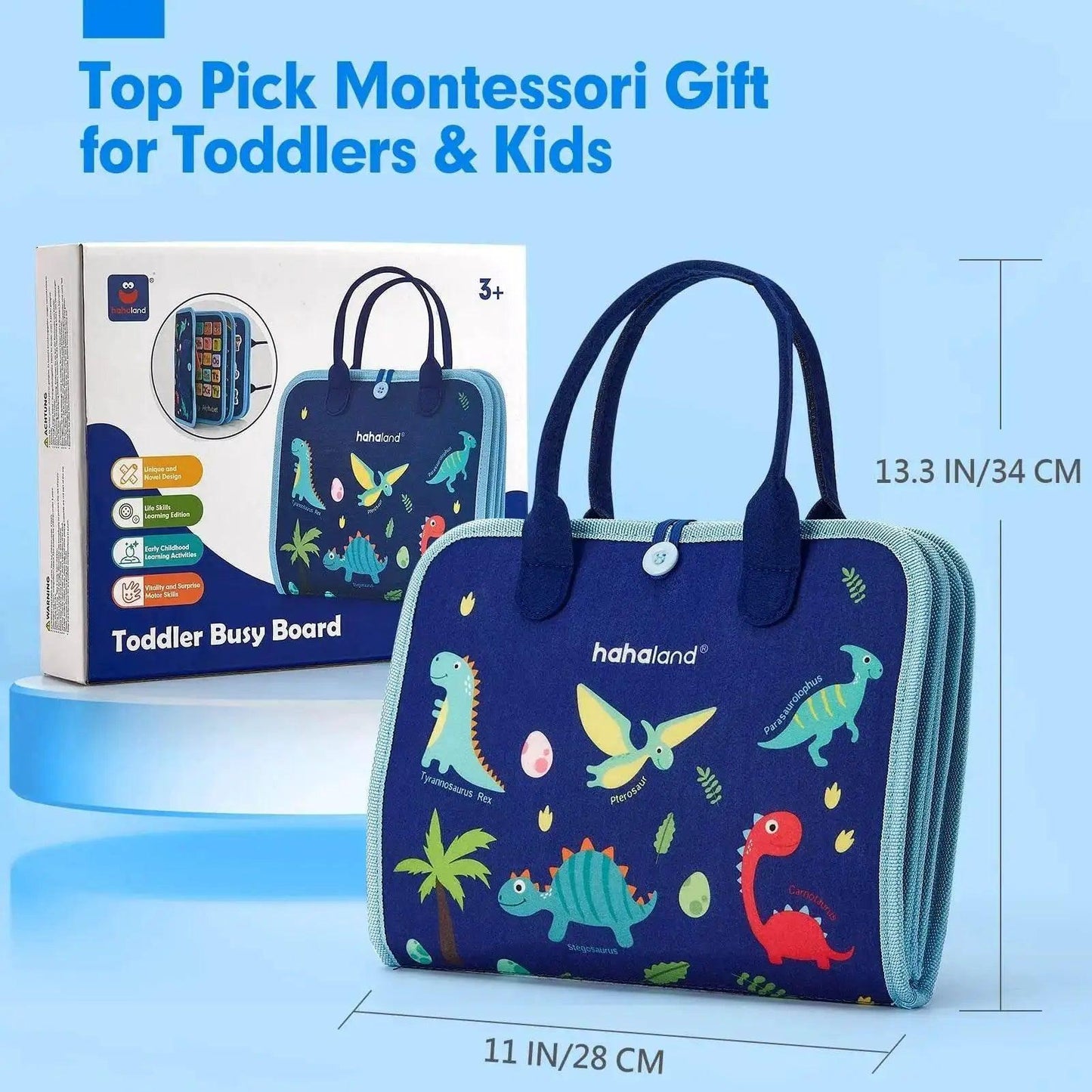  Sensory Montessori Busy Board for Toddlers Travel Edition 1-4 Years Fine Motor Skills -  ToylandEU™