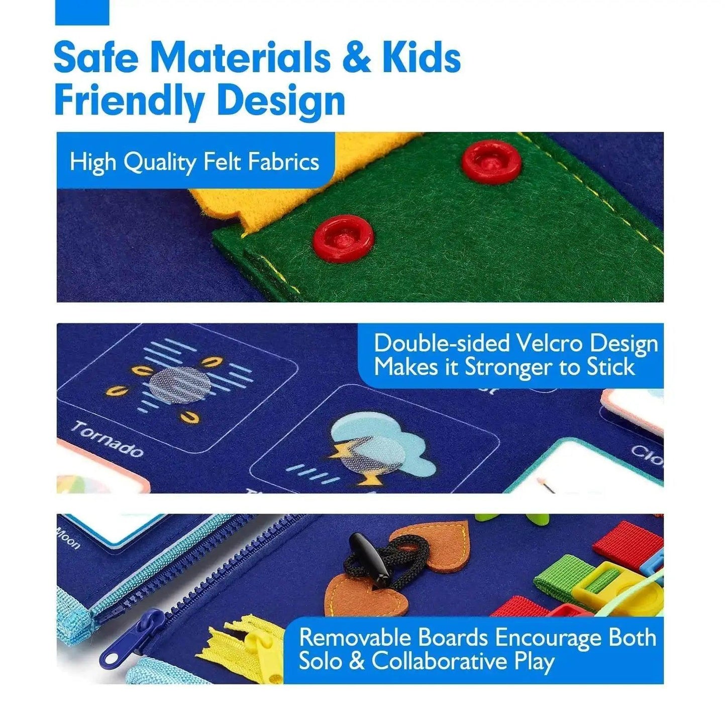  Sensory Montessori Busy Board for Toddlers Travel Edition 1-4 Years Fine Motor Skills -  ToylandEU™