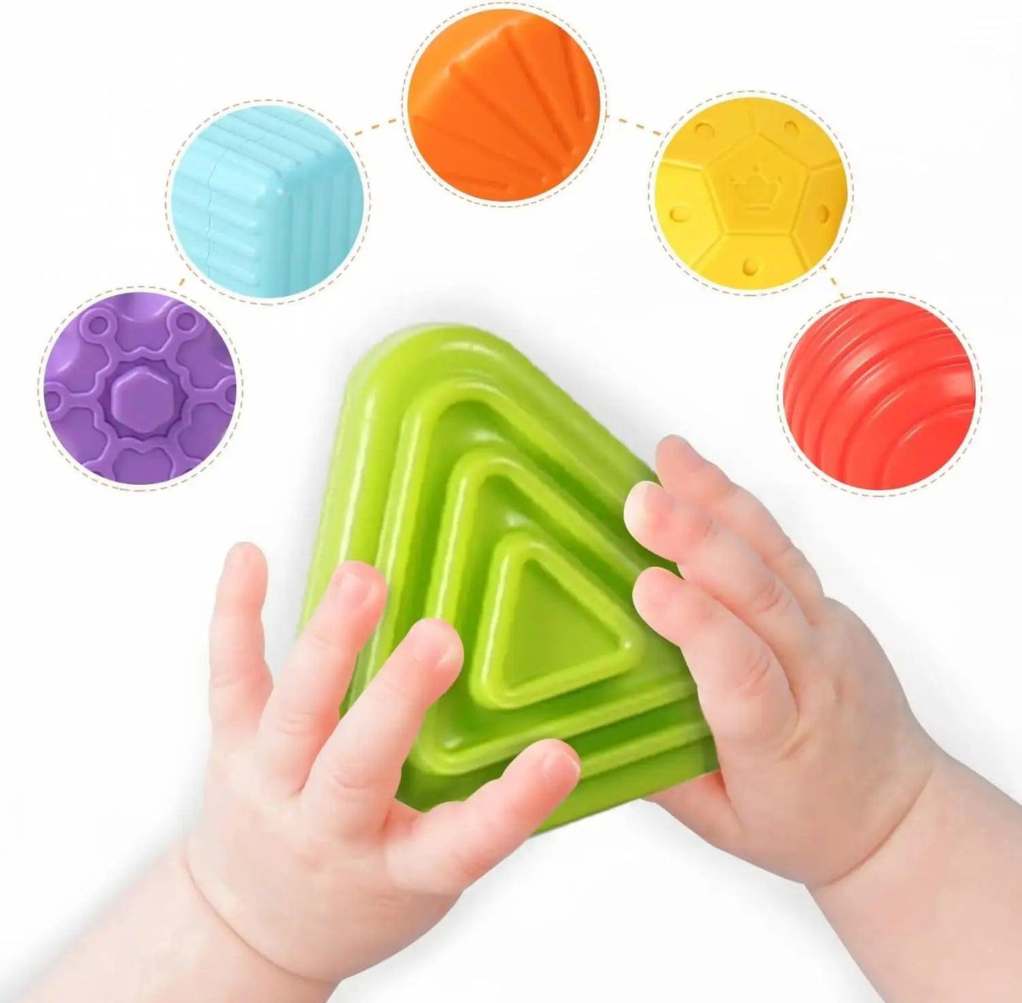  Sensory Shape Sorting Cube Toy Textured Blocks Durable -  ToylandEU™