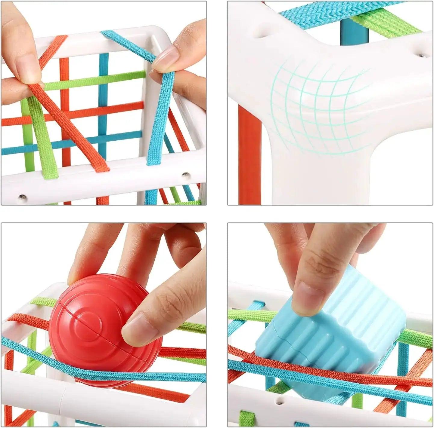  Sensory Shape Sorting Cube Toy Textured Blocks Durable -  ToylandEU™