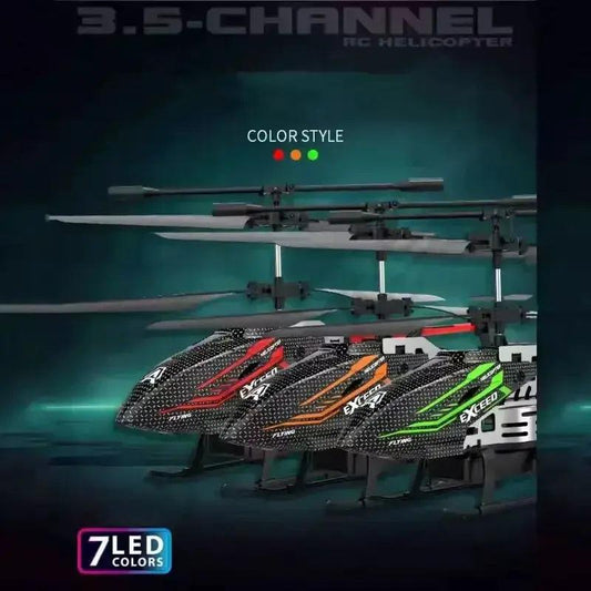  Seven Color LED Alloy RC Helicopter USB Rechargeable -  ToylandEU™