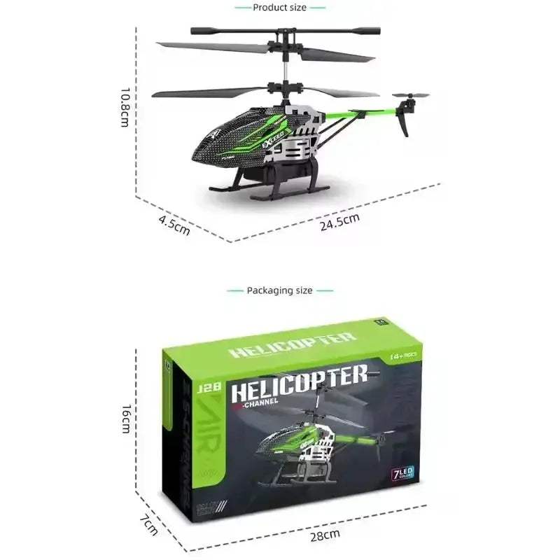Seven Color LED Alloy RC Helicopter USB Rechargeable Fixed Height - ToylandEU