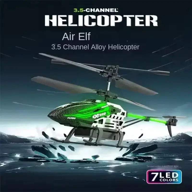 Seven Color LED Alloy RC Helicopter USB Rechargeable Fixed Height - ToylandEU