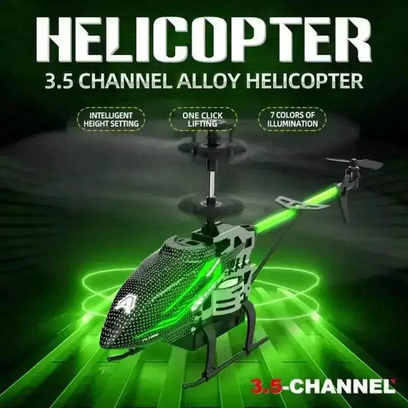 Seven Color LED Alloy RC Helicopter USB Rechargeable Fixed Height - ToylandEU