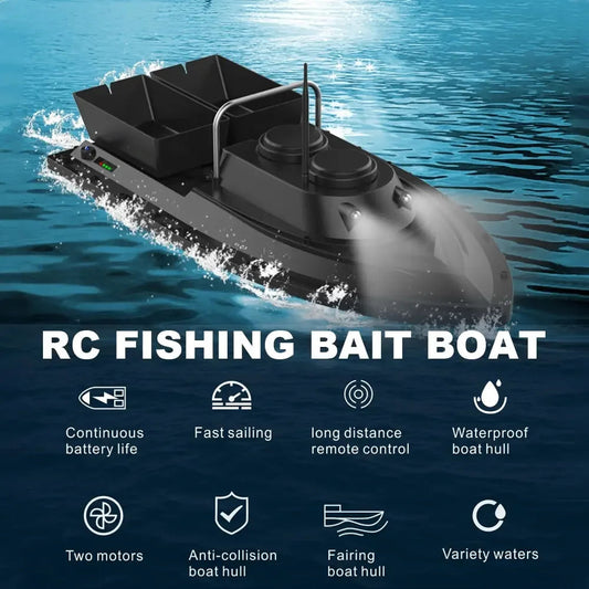 RC Fishing Bait Boat D11 with Dual Motors and 1.5kg Loading - ToylandEU