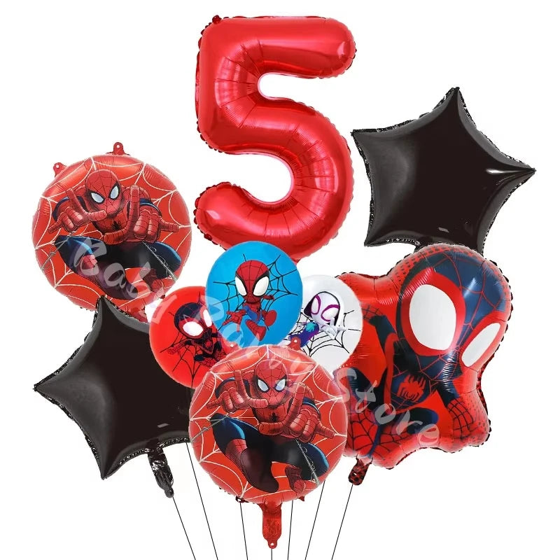Spidey Tableware Kit | Plates And Cups | Latex Balloons | Birthday Backdrop