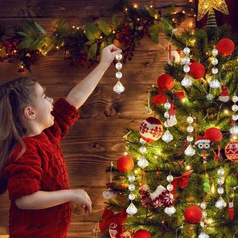 Acrylic Christmas Ornaments | Clear Snowflake Shape | 10 Piece Set for Trees