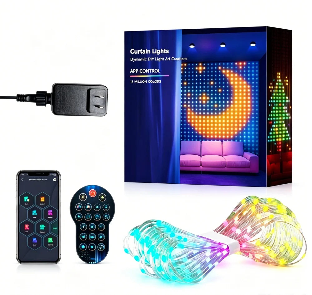 Smart Curtain Lights | App Control IP65 Waterproof | Music Sync | 2Mx2M 3Mx3M