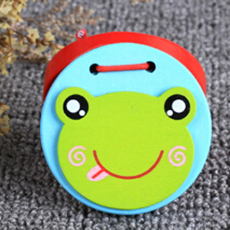 Cute Castanets Musical Instrument Toys Kids Wooden Clapper Handle Baby - ToylandEU