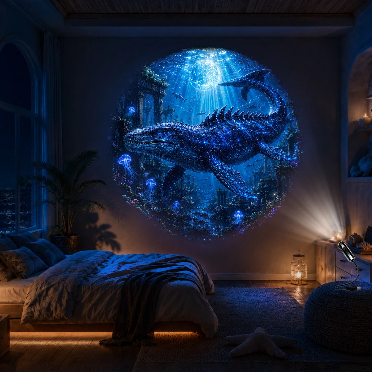 Dinosaur Projector Night Light | USB Powered | Jurassic Galaxy | Kids Room