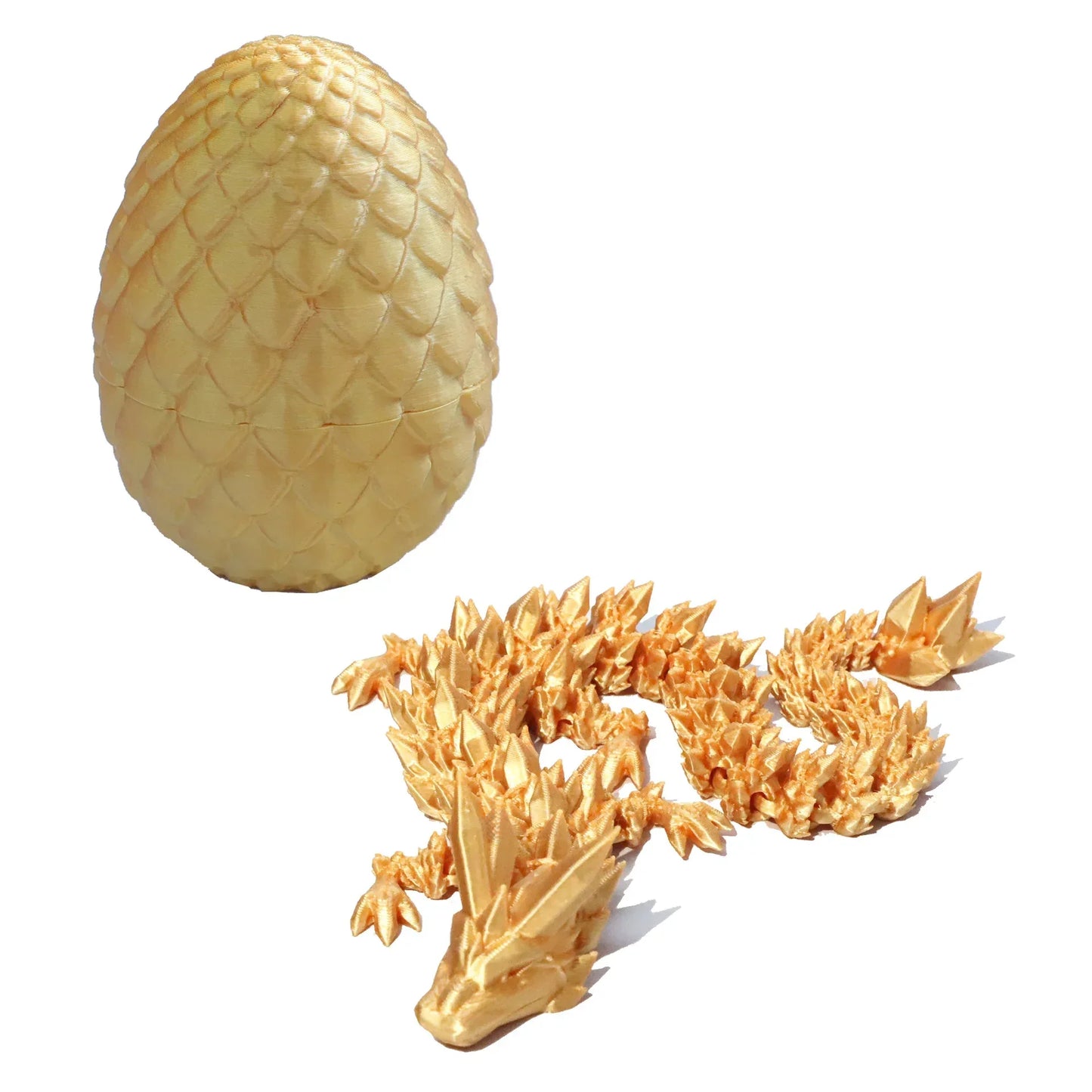 3D Printed Dragon Egg Toy With Articulated Crystal Dragon - ToylandEU