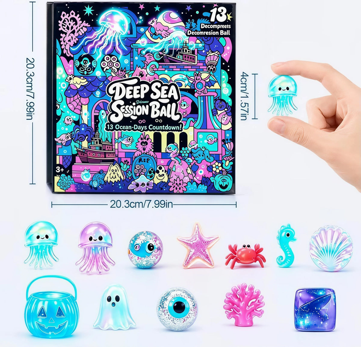 Spooky Squishy Advent Calendar | 13 Days Mini Fidgets | Slow Rise Stress Relief