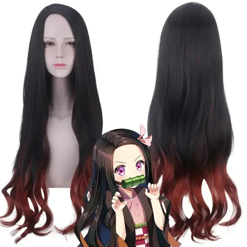 Anime Cosplay Suit | Nezuko Design | Polyester Knit | Women Halloween Set