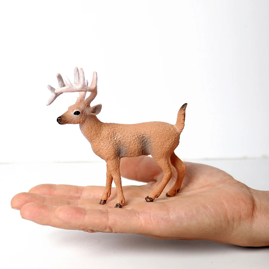 Forest Animal Action Figures Set - Moose, Elk, Reindeer, Alpaca, Sika Deer - ToylandEU