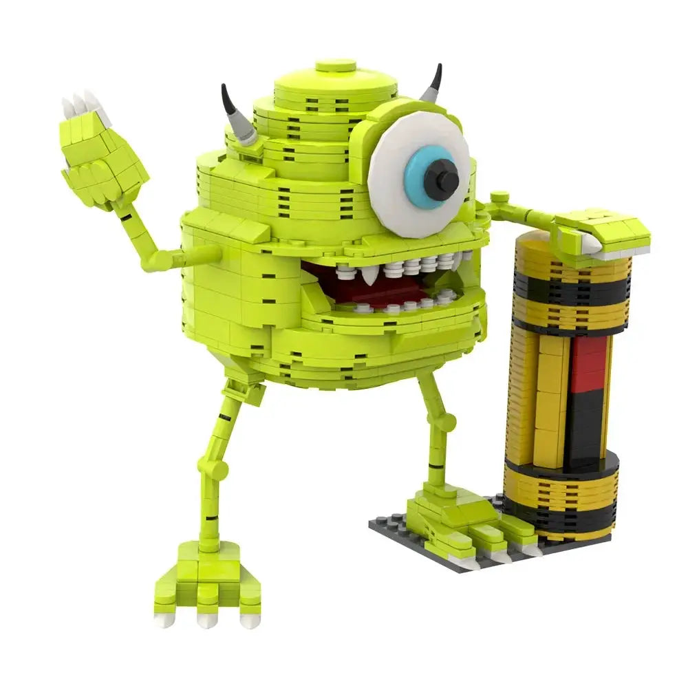 Gobricks MOC Monsters inc Green Monster Building Blocks Mike Wazowski Model Robot Bricks DIY Assembled Toy for Children Gift - ToylandEU