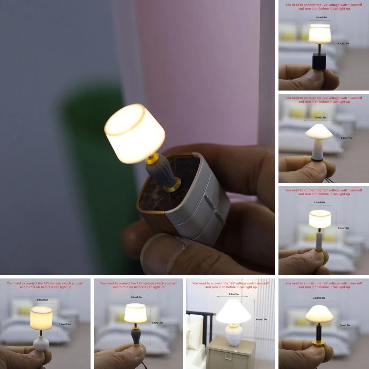Miniature Desk Lamp | 1:20 Scale Model | Plastic Design | Single Unit Mini Toy