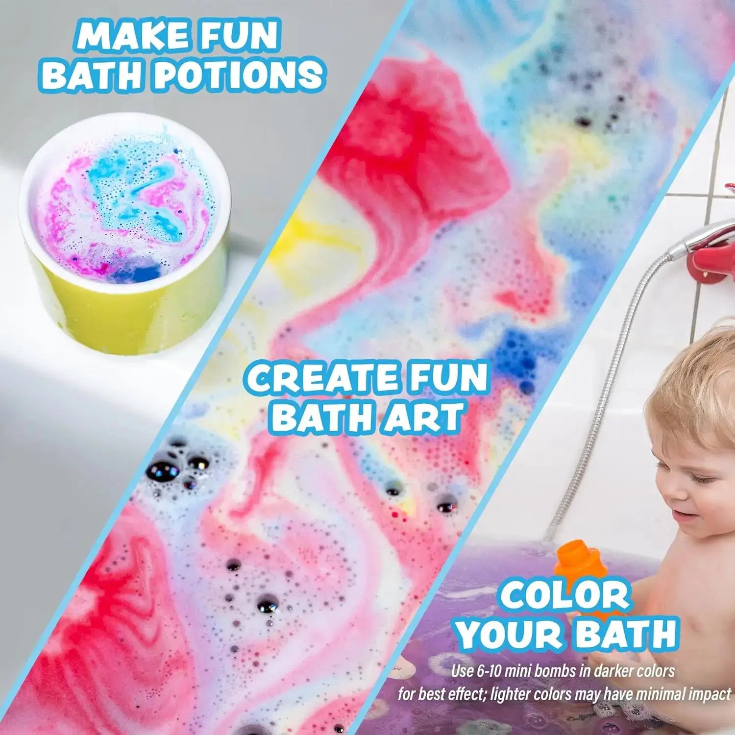Mini Bath Bombs for Kids, 90 Count Cosmic - Nontoxic, Colorful, Foaming Fun - ToylandEU