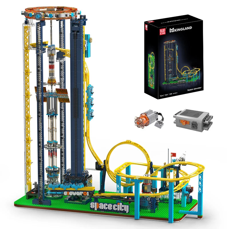 Mould King Block Set | Motorized Roller Coaster | Space Elevator | 11031