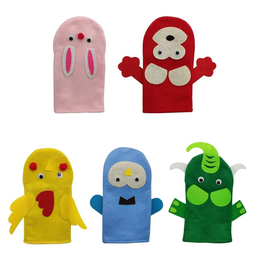 DIY Hand Puppet Craft Felt Set with 6 Colorful Puppets - ToylandEU