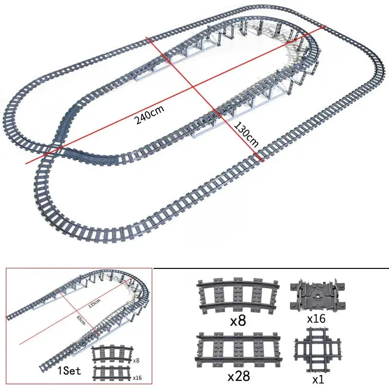 City Train Tracks Flexible Sets For Lego Compatible Bricks - ToylandEU