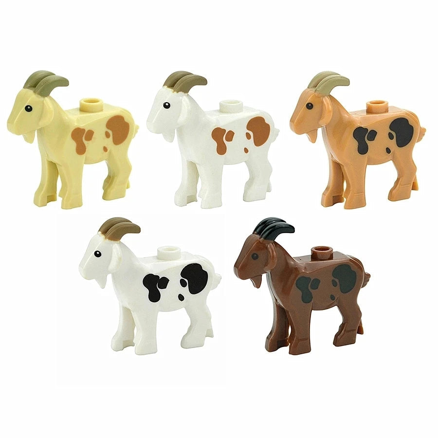 City Animals Small Particle Building Block Set with Deer, Owl, and Goat - ToylandEU