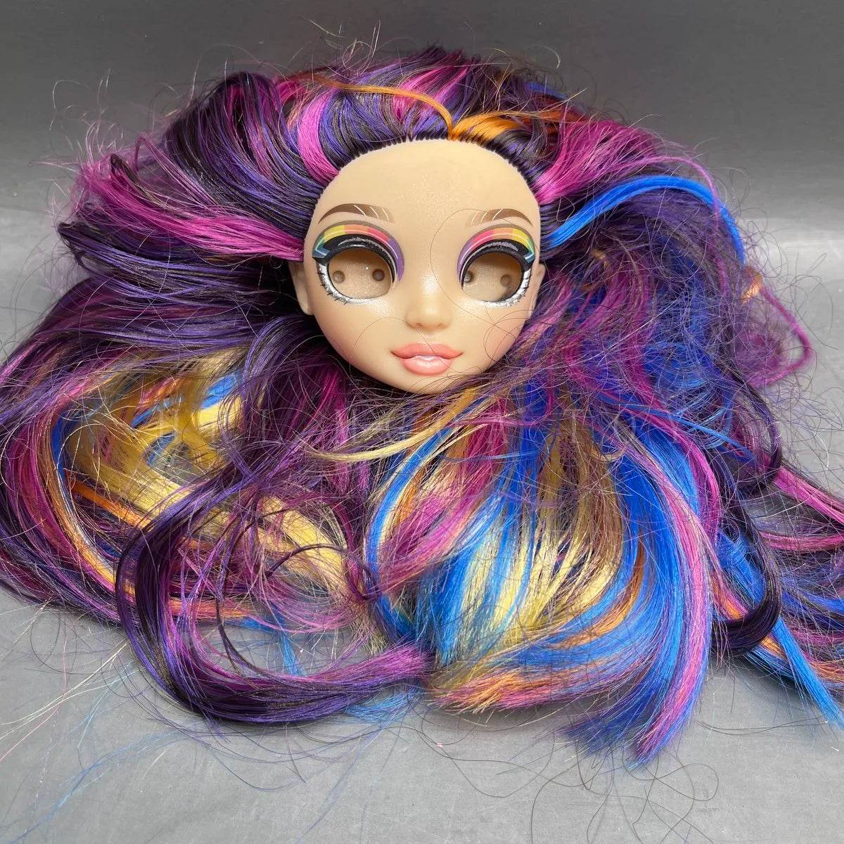 New Doll Head 29cm Rainbow Eyeless For DIY Dress Up - ToylandEU