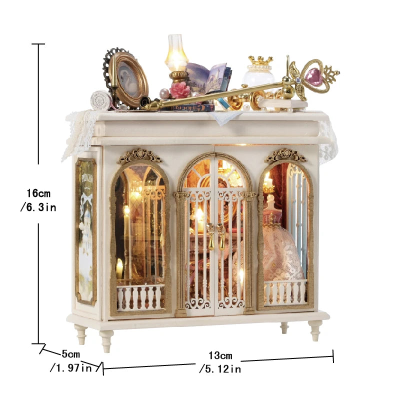 DIY Book Nook Kit | LED Light Included | European Scene | Dollhouse Insert