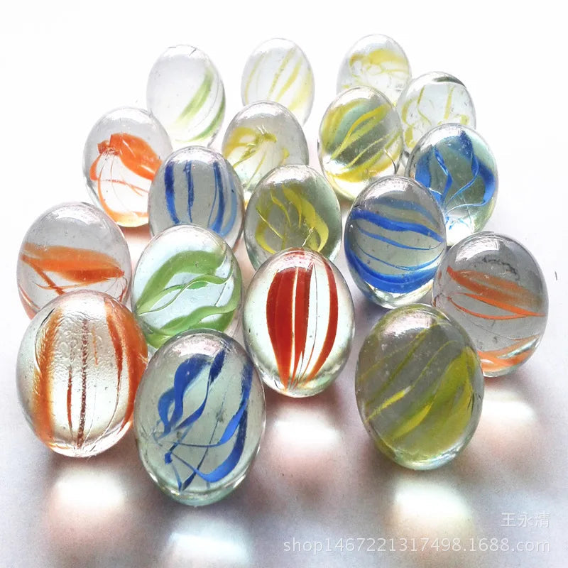 Colorful Glass Marbles Set in Large 25MM and 14MM Sizes - ToylandEU