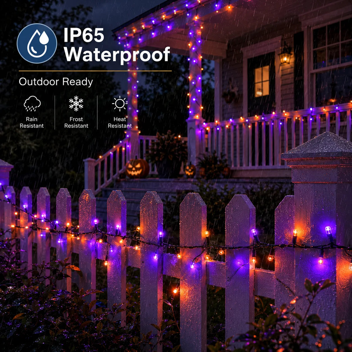 Halloween String Lights | 335 Ft 800 Led | Remote | Purple Orange Patio Decor