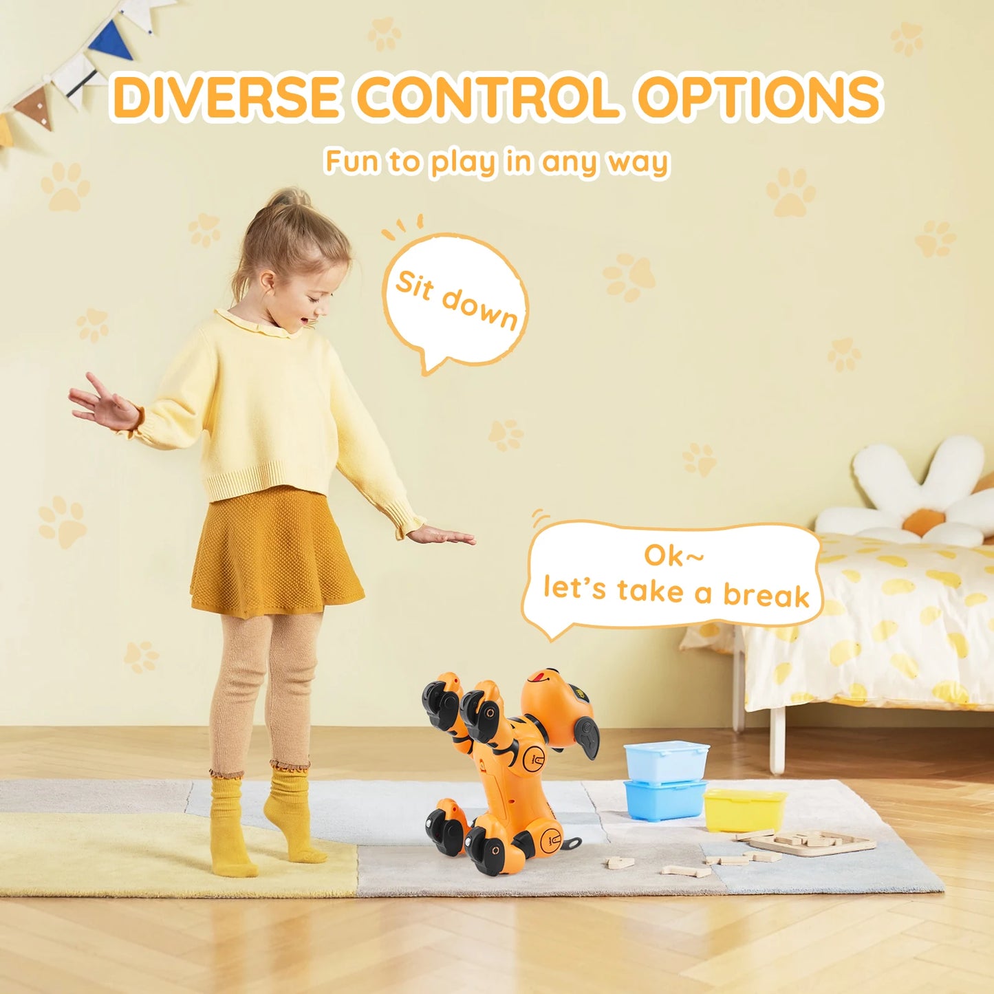 RC VEVOR Interactive Programmable Robotic Dog Toy for Kids - Singing, Dancing, and Remote Control Fun for Ages 3+