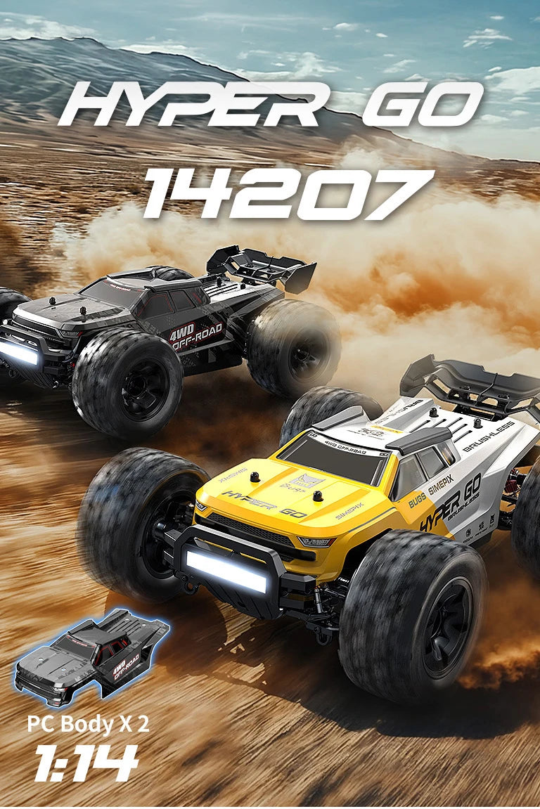 1/14 Scale Brushless RC Car 4WD Off Road Racing Toy