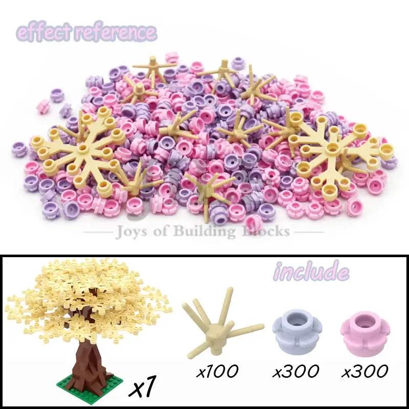MOC Sakura Flower Stem Tree Building Blocks Set DIY Cherry Blossom Bricks Treehouse Model Decoration Toys 24866 19119 2417 2423 - ToylandEU