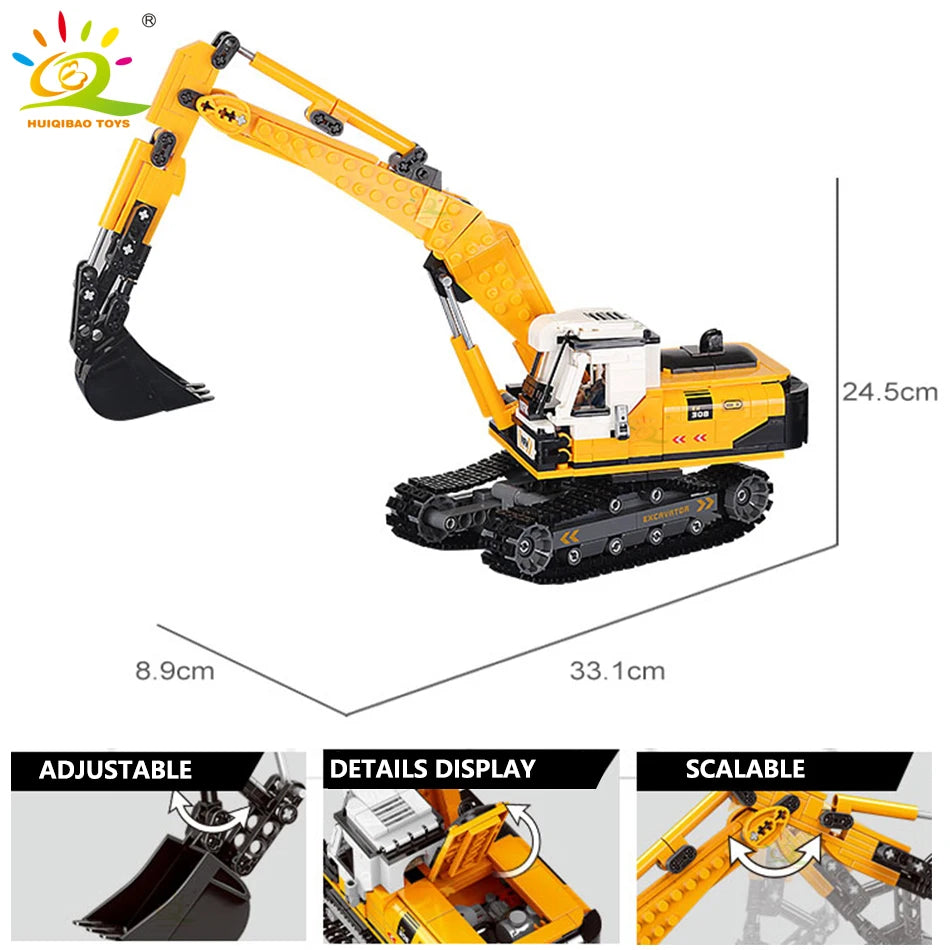 Construct & Play Engineering Truck Set with Excavator and Bulldozer - ToylandEU