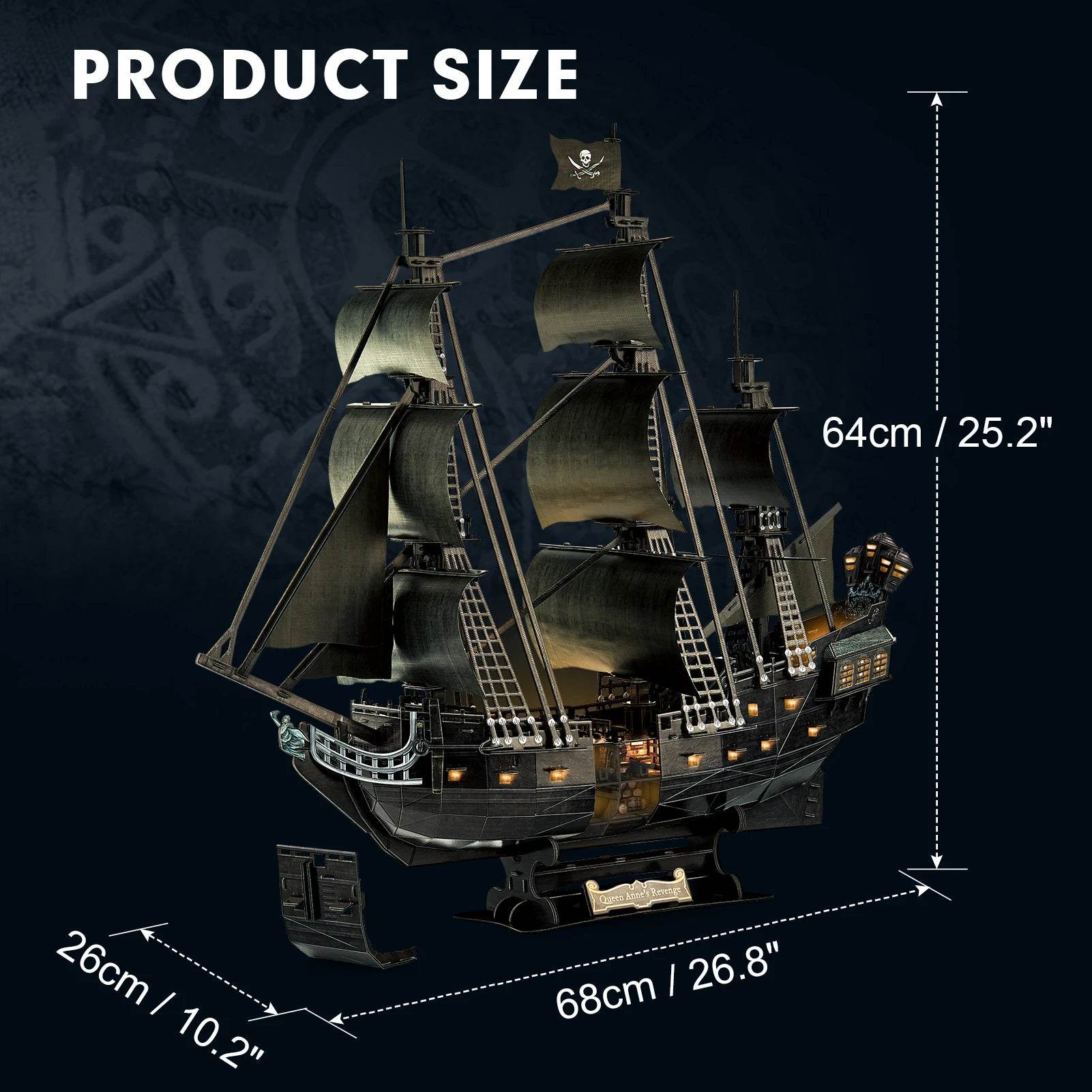 CubicFun 3D Puzzles Ship from PL US RU LED Pirate Model - ToylandEU