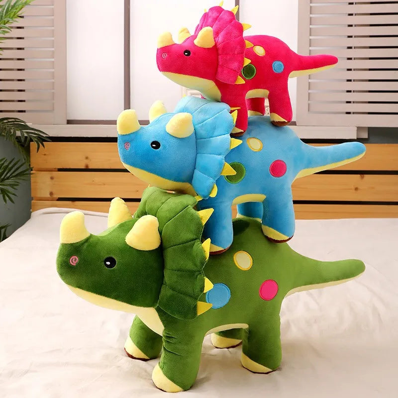 40cm Plush Dinosaur Toy Set Triceratops Stegosaurus Soft