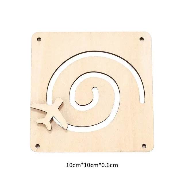 DIY Montessori Busy Board Wooden Toy Accessory Animal Hourglas Alarm Clock Mirror Educational Unlock Sensory Toy - ToylandEU