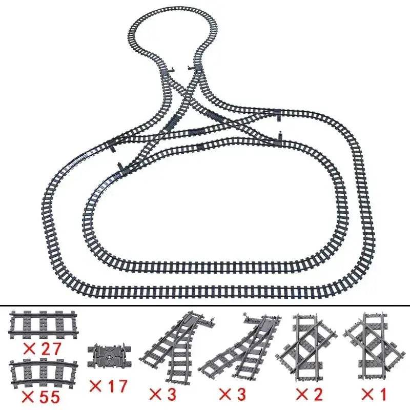 Lego Compatible Flexible Train Tracks Building Set For Kids - ToylandEU