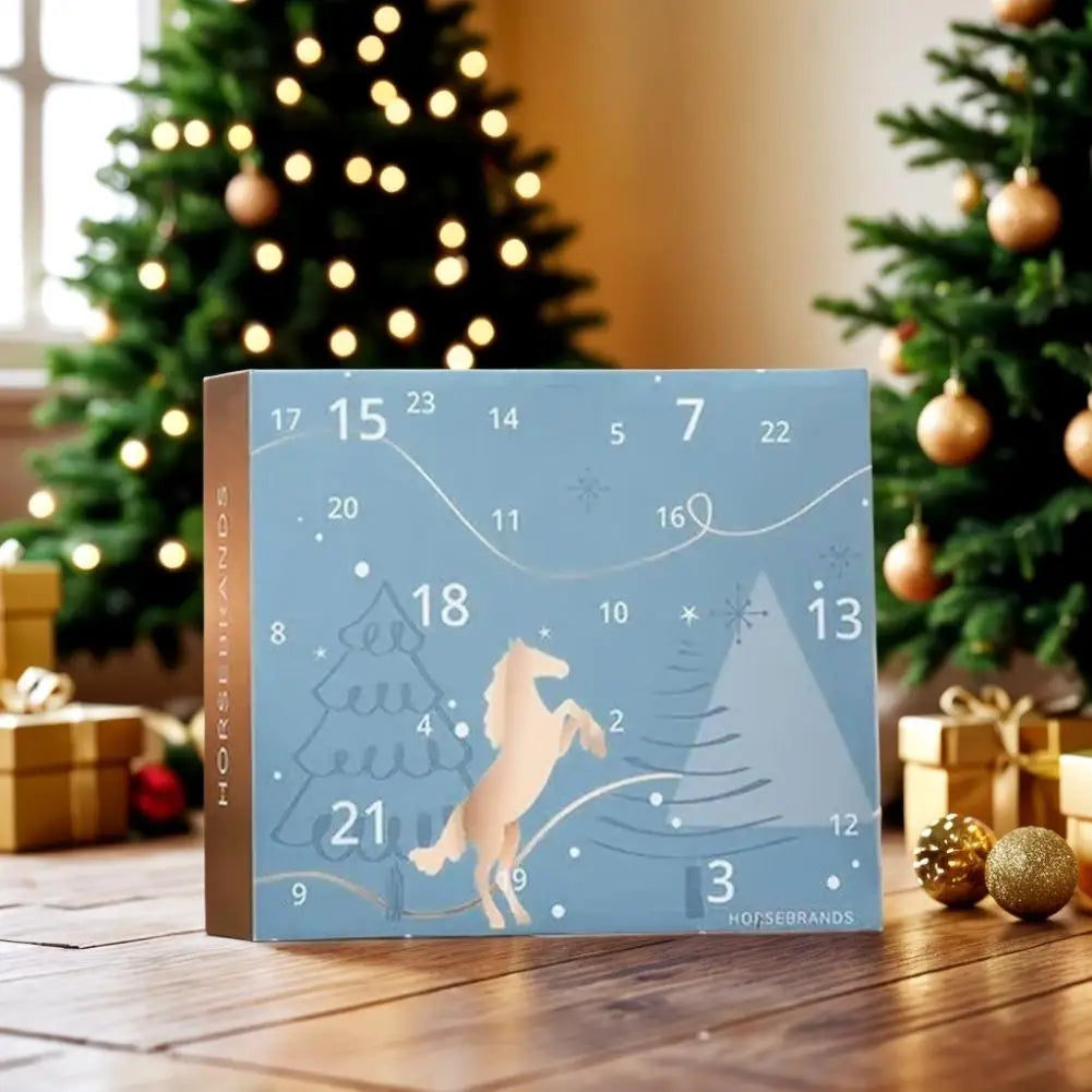 Advent Calendar | Horse Theme Paper Doors | 32 x 22 x 4 cm | Gift For Riders And Equestrian Lovers