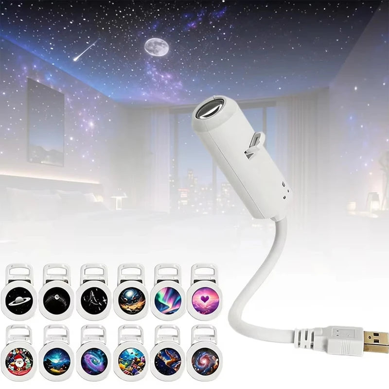 Galaxy Night Light | USB Powered | Heart Shape | Wall Projection
