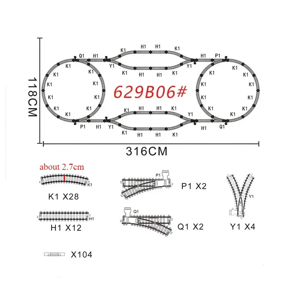 Train Track Crossing Expansion Set for Model Railways