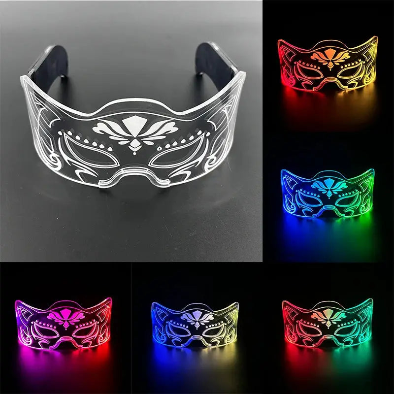 Led Luminous Glasses Bar Masquerade Concert Rave Goggles Rainbow Space Robot Futuristic Led DJ LIGHT Glasses Star Y2k Glasses - ToylandEU
