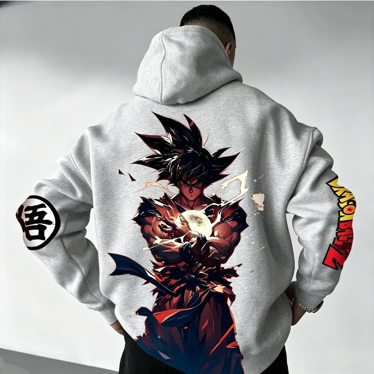Men's Hoodie | Goku Graphic Print | Loose Fit Design | Red Streetwear Style