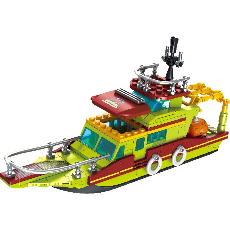 Jurassic Dinosaur Building Blocks Educational Escape Ship Set For Kids