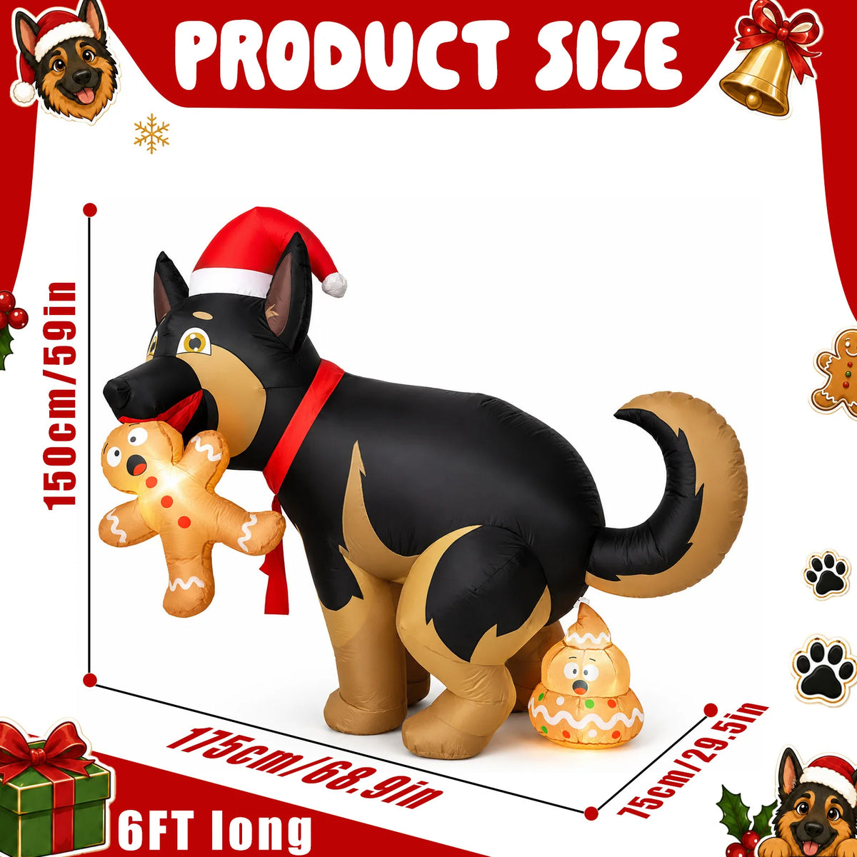 Christmas Yard Decor | 5Ft Tall | Fabric Material | Indoor Outdoor Patio
