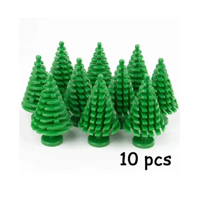 MOC City Plant Building Blocks Accessories Flower Leaves Prickly Shrubs Pine Green Grass Clover Orange Tree Mini DIY Toys F026 - ToylandEU