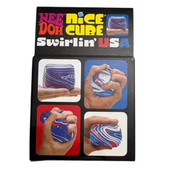 Sensory Stress Cube | Solid Squish Feel | Swirl Pattern | Adult Fidget