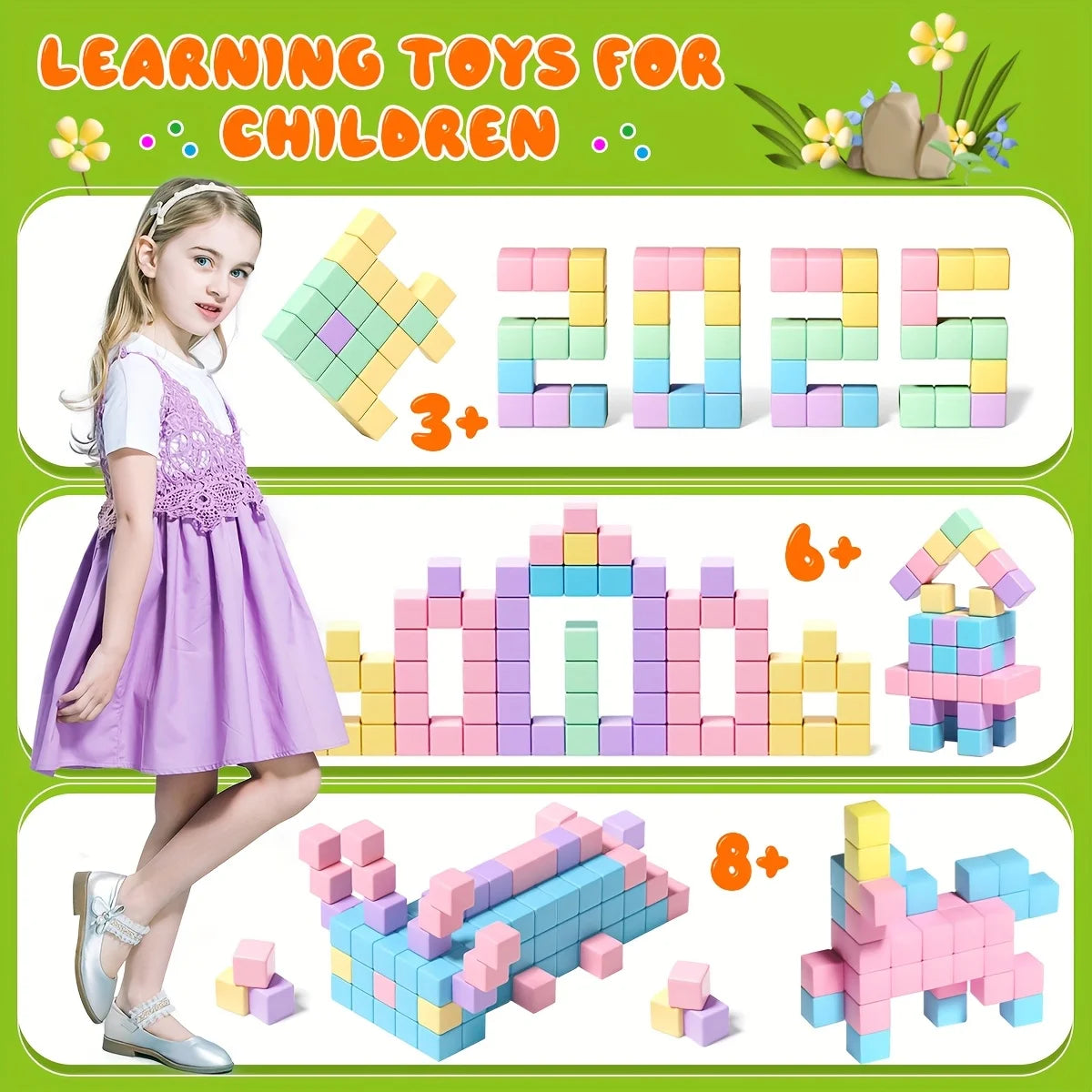 Magnetic Blocks | Big Size Cube | Educational Building Blocks | Ages 4 to 6
