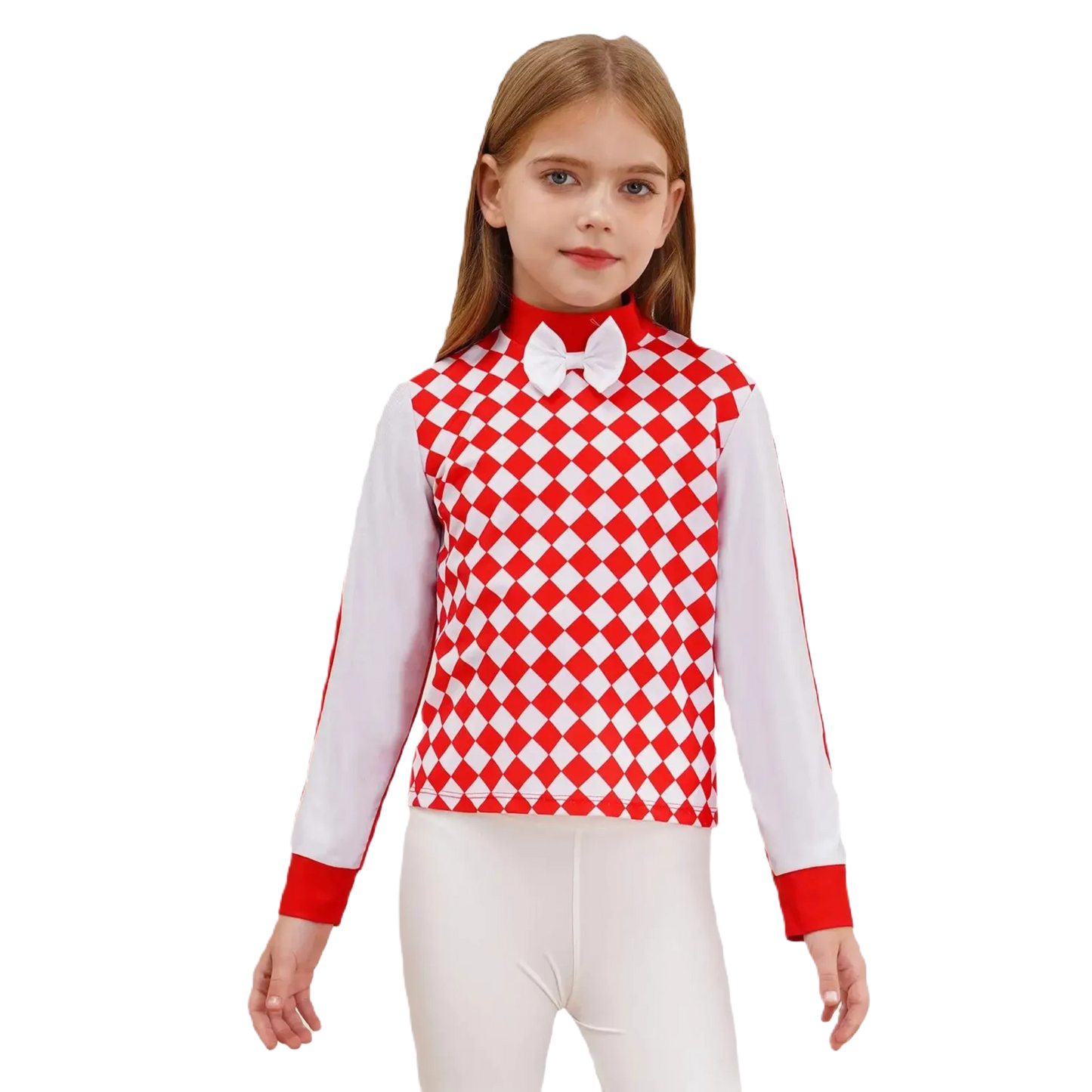 Medieval Knight Costume for Kids: Fun Zip Tee with Bow & Checkers