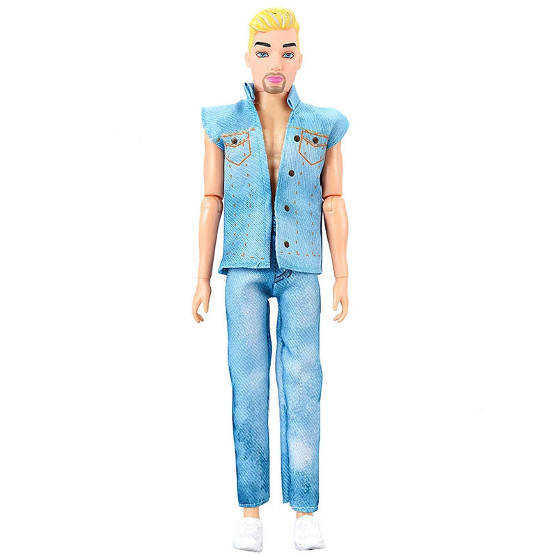 30cm Male/Female Fashion Doll Set - Dress Up Doll Toy with Clothes